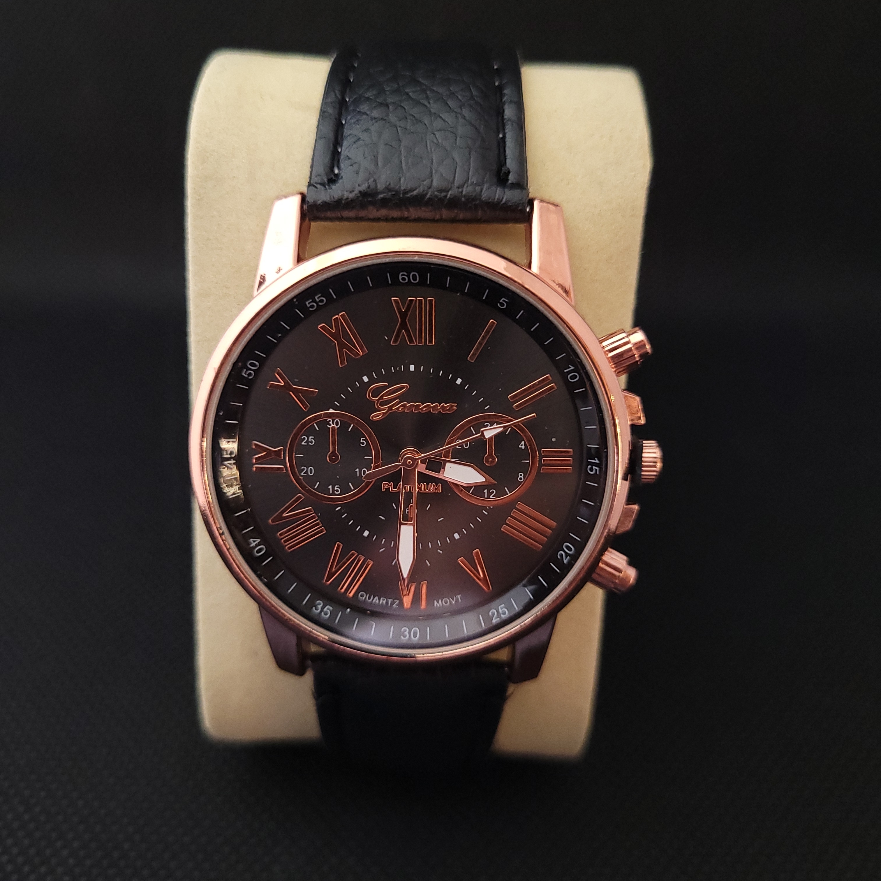 Black And Rose Gold Watch